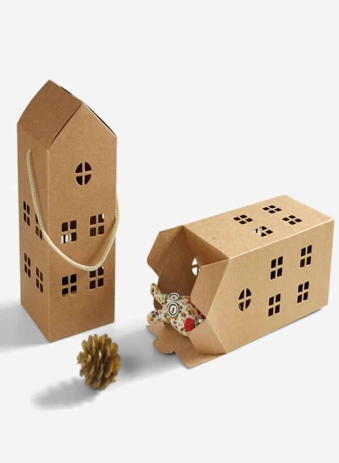 HAN SHENG 30 Pcs House Shaped Candy Boxes, 7''x3'' Kraft Paper Gift Boxes | Wedding Favor Boxes for Candy, Storage | Christmas, Birthday Party Decorations - Image 5